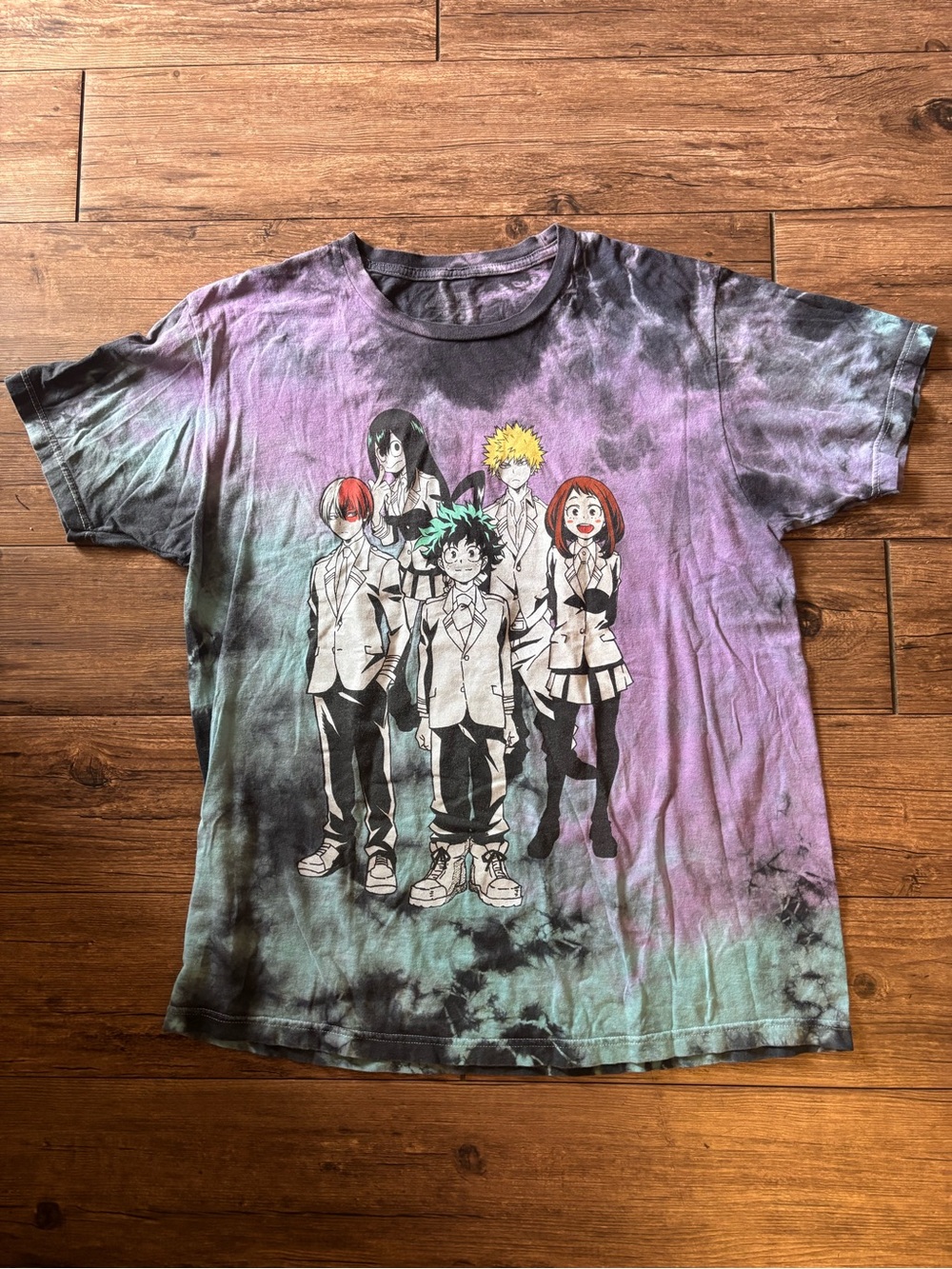 My hero academia tie-dye Double sided graphic tee M
